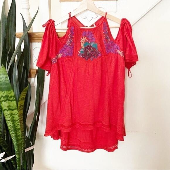 Free People Fast Times Cold Shoulder Top sz XS - Picture 2 of 8